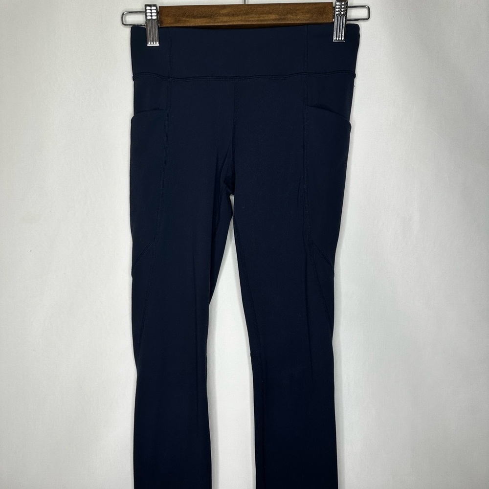 Athleta Blue Leggings High Waist Ankle Length